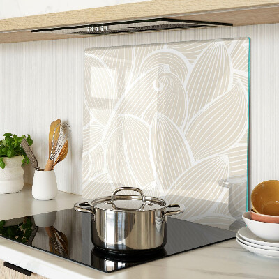 Glass chopping board Leaves in a delicate pattern