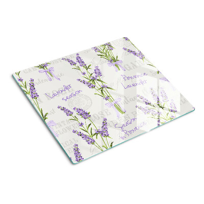 Glass kitchen board Lavender and Provençal Lettering