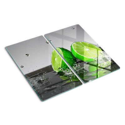 Glass kitchen board Lemons in water