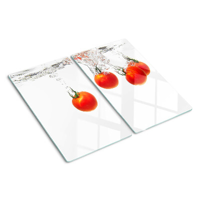 Glass kitchen board Tomatoes in water