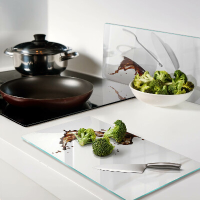 Glass chopping board Coffee and a splashing drink