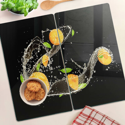 Glass kitchen board Citrus in water