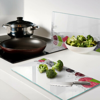 Glass kitchen board Fruit in water