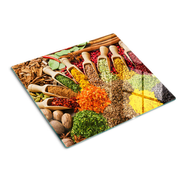 Glass chopping board Spices and herbs