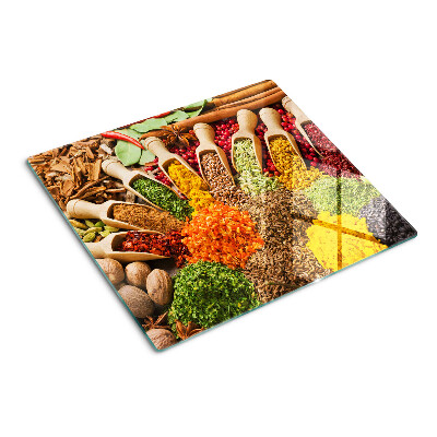 Glass chopping board Spices and herbs