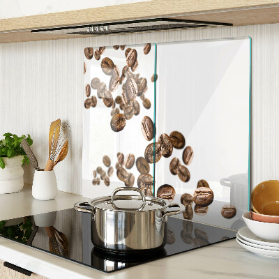 Glass kitchen board Coffee beans in motion