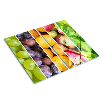 Glass chopping board Fruits in rainbow colors