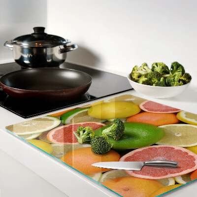 Glass kitchen board Citrus fruits in colors