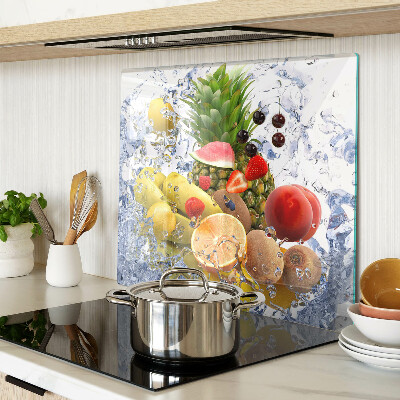 Glass kitchen board Fruit in water