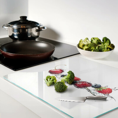 Glass kitchen board Fruit in water