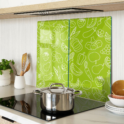 Glass chopping board Fruit and vegetable theme