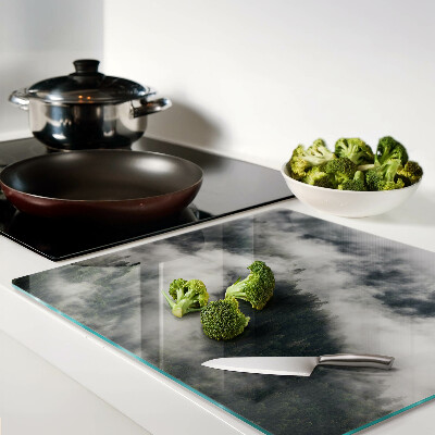 Glass kitchen board Mountains in the clouds