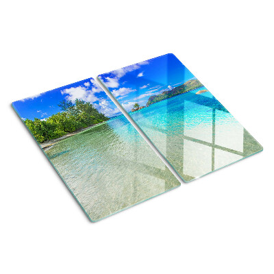 Glass kitchen board Tropical beach with azure waters