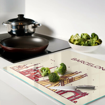 Glass chopping board Barcelona and its architecture