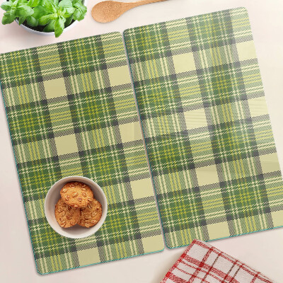 Glass chopping board Checkered motif