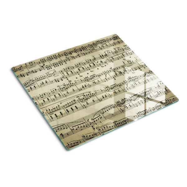 Glass chopping board Musical notation