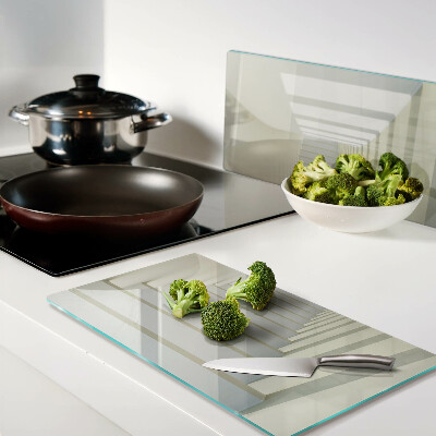Glass kitchen board Architectural perspective with mirror effect