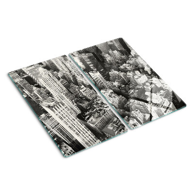 Glass chopping board A bird's eye view of the city