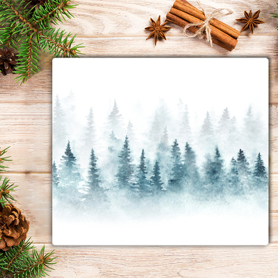 Kitchen Splashback Forest Christmas tree Christmas Snow