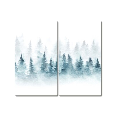 Kitchen Splashback Forest Christmas tree Christmas Snow