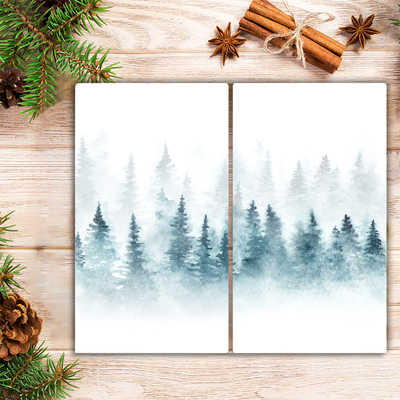 Kitchen Splashback Forest Christmas tree Christmas Snow