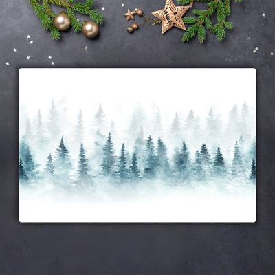 Kitchen Splashback Forest Christmas tree Christmas Snow