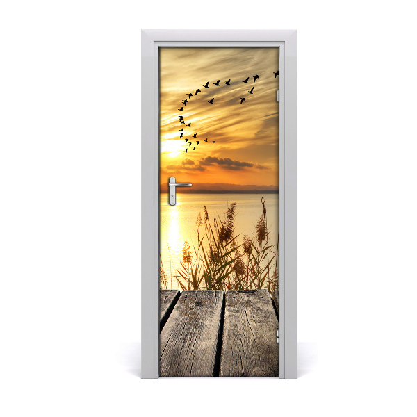 Self-adhesive door sticker Sunset