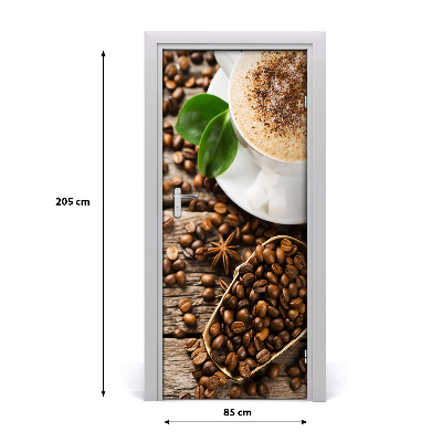 Self-adhesive door wallpaper Coffee