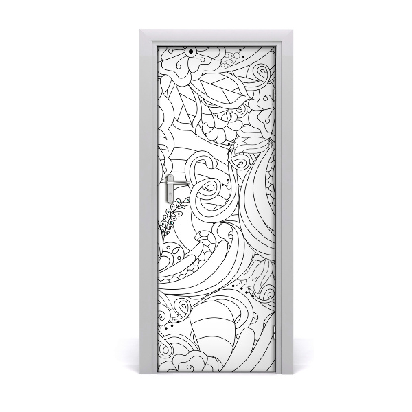 Self-adhesive door sticker Zentangle background