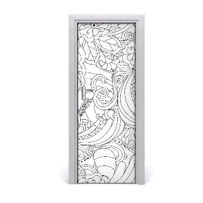 Self-adhesive door sticker Zentangle background