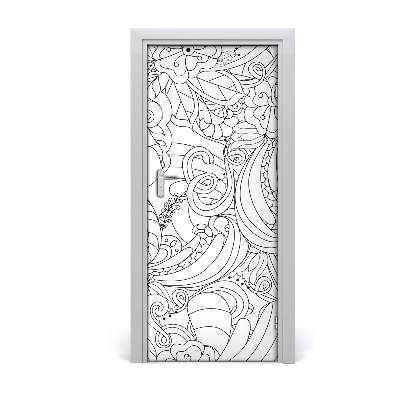 Self-adhesive door sticker Zentangle background