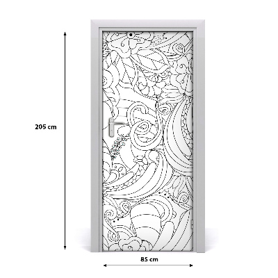 Self-adhesive door sticker Zentangle background