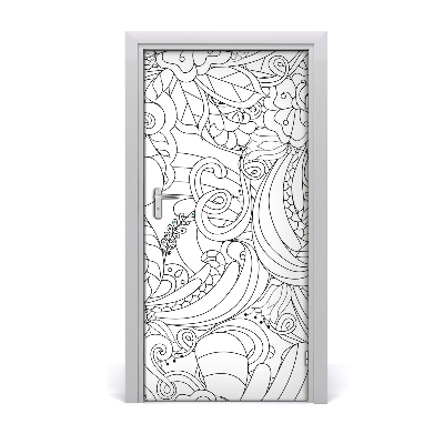 Self-adhesive door sticker Zentangle background