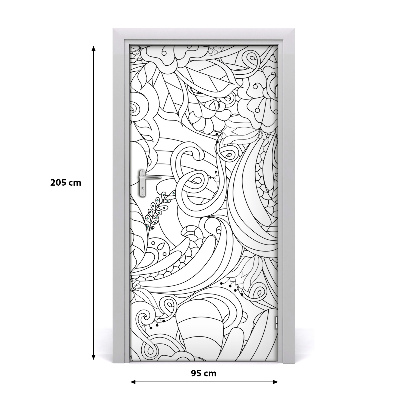 Self-adhesive door sticker Zentangle background