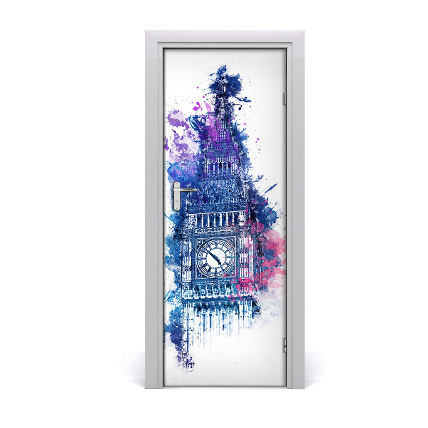 Self-adhesive door sticker Colorful big ben