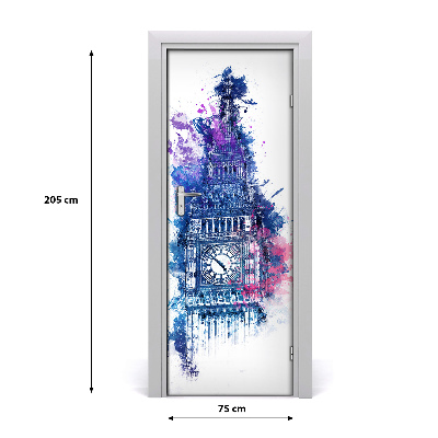 Self-adhesive door sticker Colorful big ben