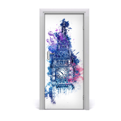 Self-adhesive door sticker Colorful big ben