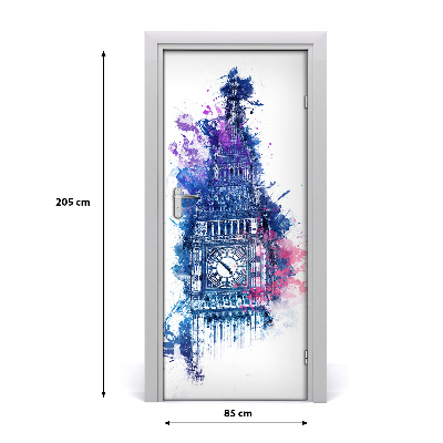 Self-adhesive door sticker Colorful big ben