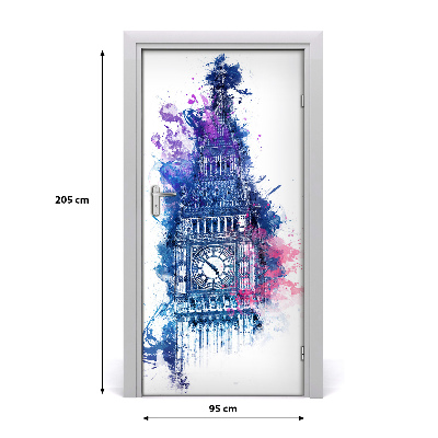 Self-adhesive door sticker Colorful big ben