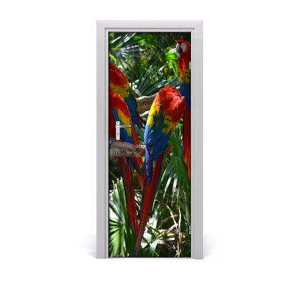 Self-adhesive door sticker Wall of ary parrots