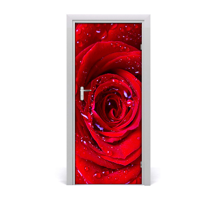 Self-adhesive door sticker Red rose