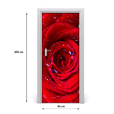 Self-adhesive door sticker Red rose