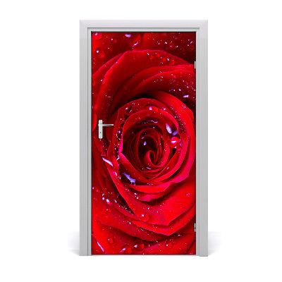 Self-adhesive door sticker Red rose