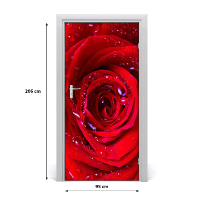 Self-adhesive door sticker Red rose