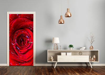 Self-adhesive door sticker Red rose