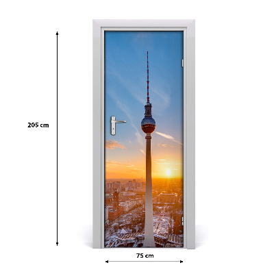 Self-adhesive door wallpaper Television tower