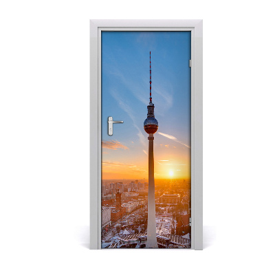 Self-adhesive door wallpaper Television tower