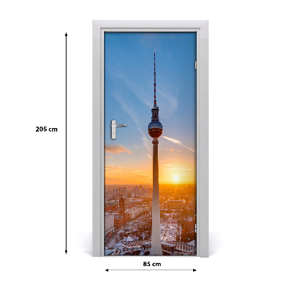 Self-adhesive door wallpaper Television tower