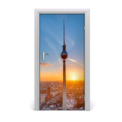 Self-adhesive door wallpaper Television tower