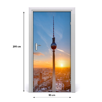 Self-adhesive door wallpaper Television tower